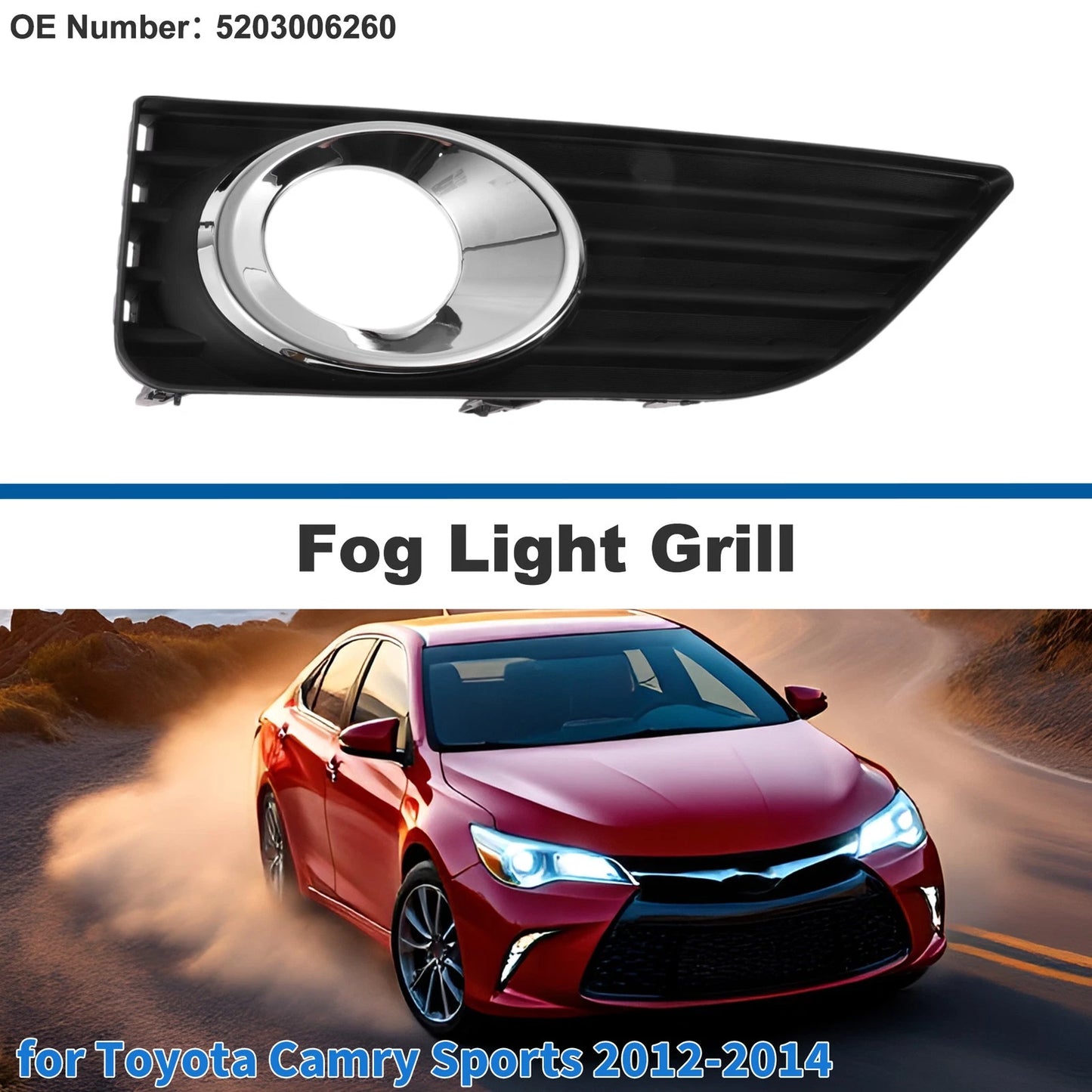 Front Right Fog Light Grill for Toyota Camry Sports (2012–2014)