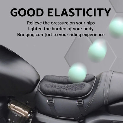 Gel Rear Seat Cushion for Motorcycle - Foldable 3D Honeycomb Structure