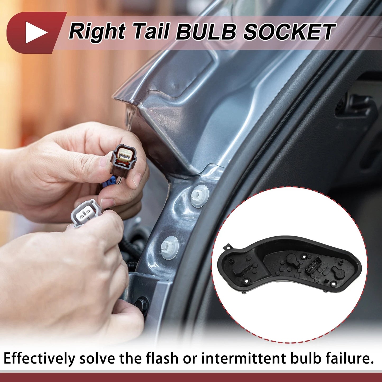 Right Tail Light Bulb Socket for Nissan Versa Sedan (2013-2019)