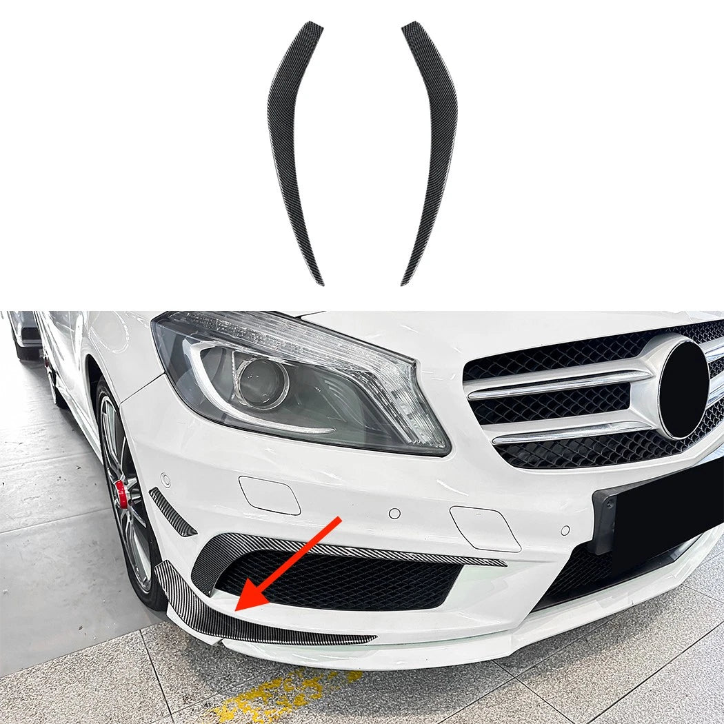 Carbon Look Side Fin Canards Splitters for Mercedes-Benz A-Class AMG(2013–2015)
