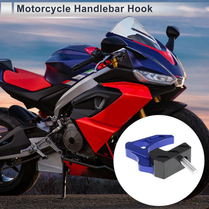 Square Aluminum Alloy Motorcycle Hanging Hook 1 Set Blue 50mm for Make Model