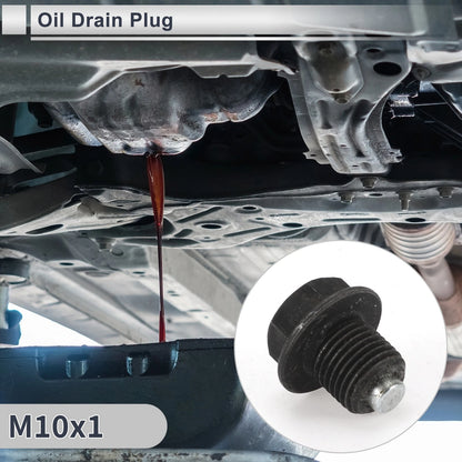 Set M10x1 0.71" Engine Oil Drain Plug W/ Gasket for Car Motorcycle Boat