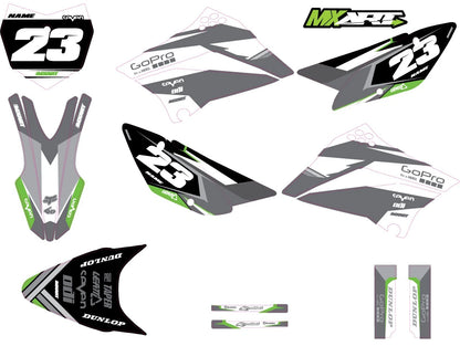 Custom Graphic Kit for Kawasaki KLX 110 (2010-2024) - SHADES STYLE Decals