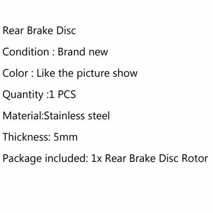 Rear Brake Disc Rotor for Yamaha SRX/XJR400 FZS/FZR 600 TRX850 DUCATI 696 (1990-2023)