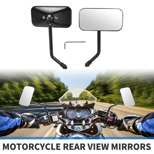 M10 1x Rear View Mirrors for Motorcycle Handlebar Chrome Silver Tone