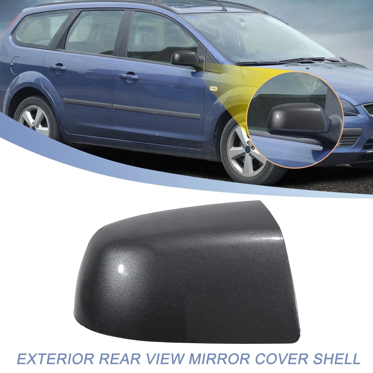 Front Right Rear View Mirror Cover Dark Gray for Ford Focus (2005-2007)