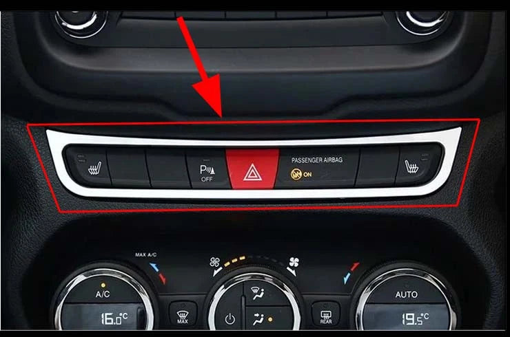 Interior Triangle Warning Button Frame Cover Trim for Jeep Renegade (2015-2018)
