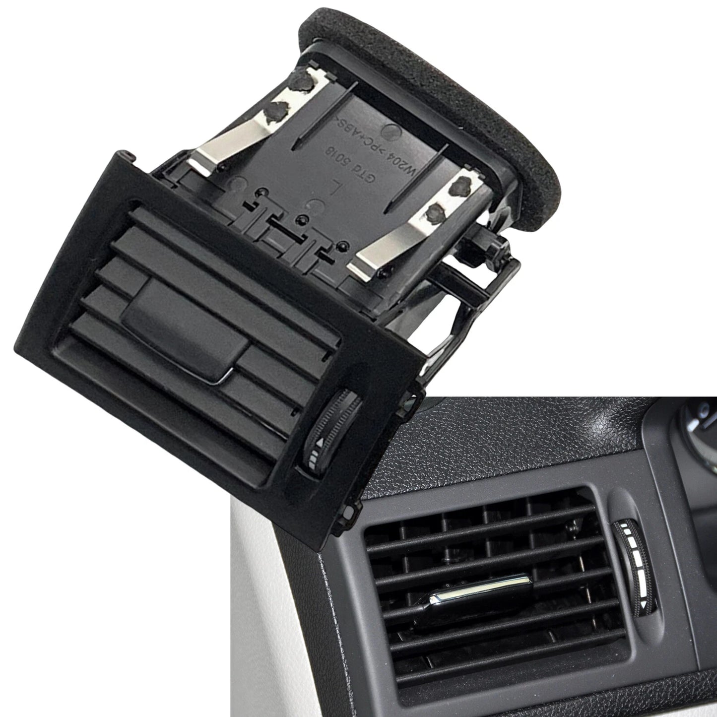 Black Front Left Air Vent Outlet Kit for Benz C Class W204 (2008-2011)