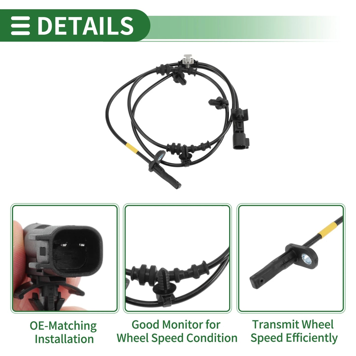 ABS Wheel Speed Sensor 1 pc for Chevrolet Malibu (16 - 17)
