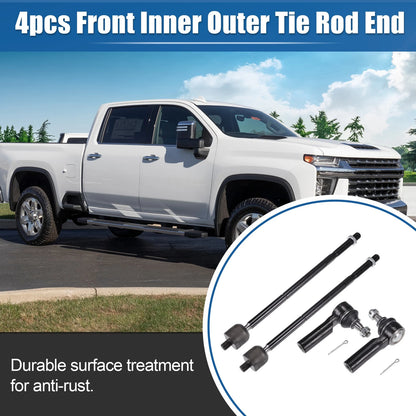 4 x Front Inner Outer Tie Rod End Links for Ford Escape (2009-2012)