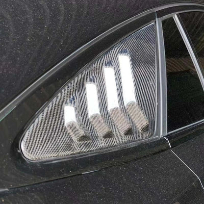 Real Carbon Fiber Side Vent Window Scoop Louver Cover Trim Fit For Benz GLE 2020