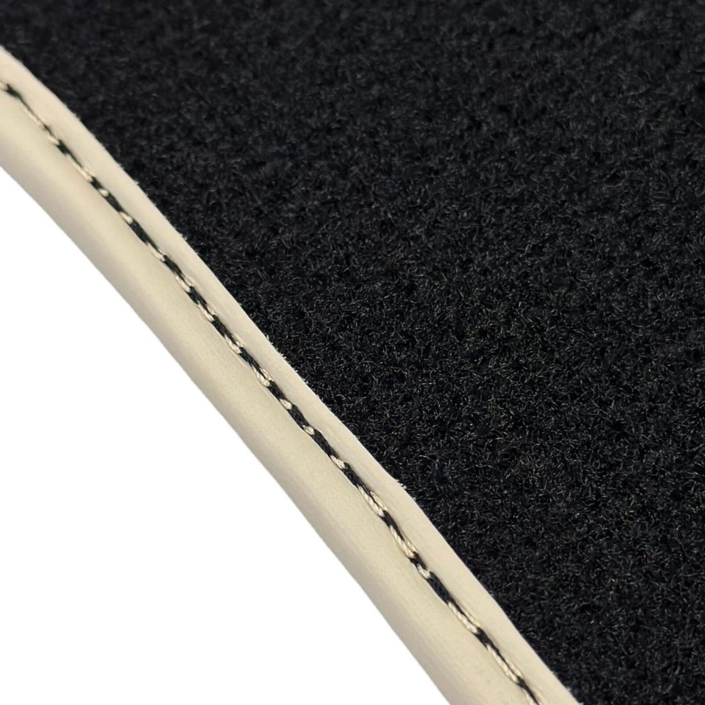 AutoWin Black Floor Mats for Ferrari 296 GTB (2022-2024) Leather Beige Trim