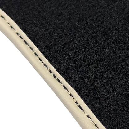 AutoWin Black Floor Mats for Ferrari 296 GTB (2022-2024) Leather Beige Trim