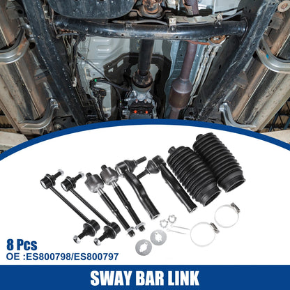 8 Pcs Tie Rods & Sway Bar Links for Ford