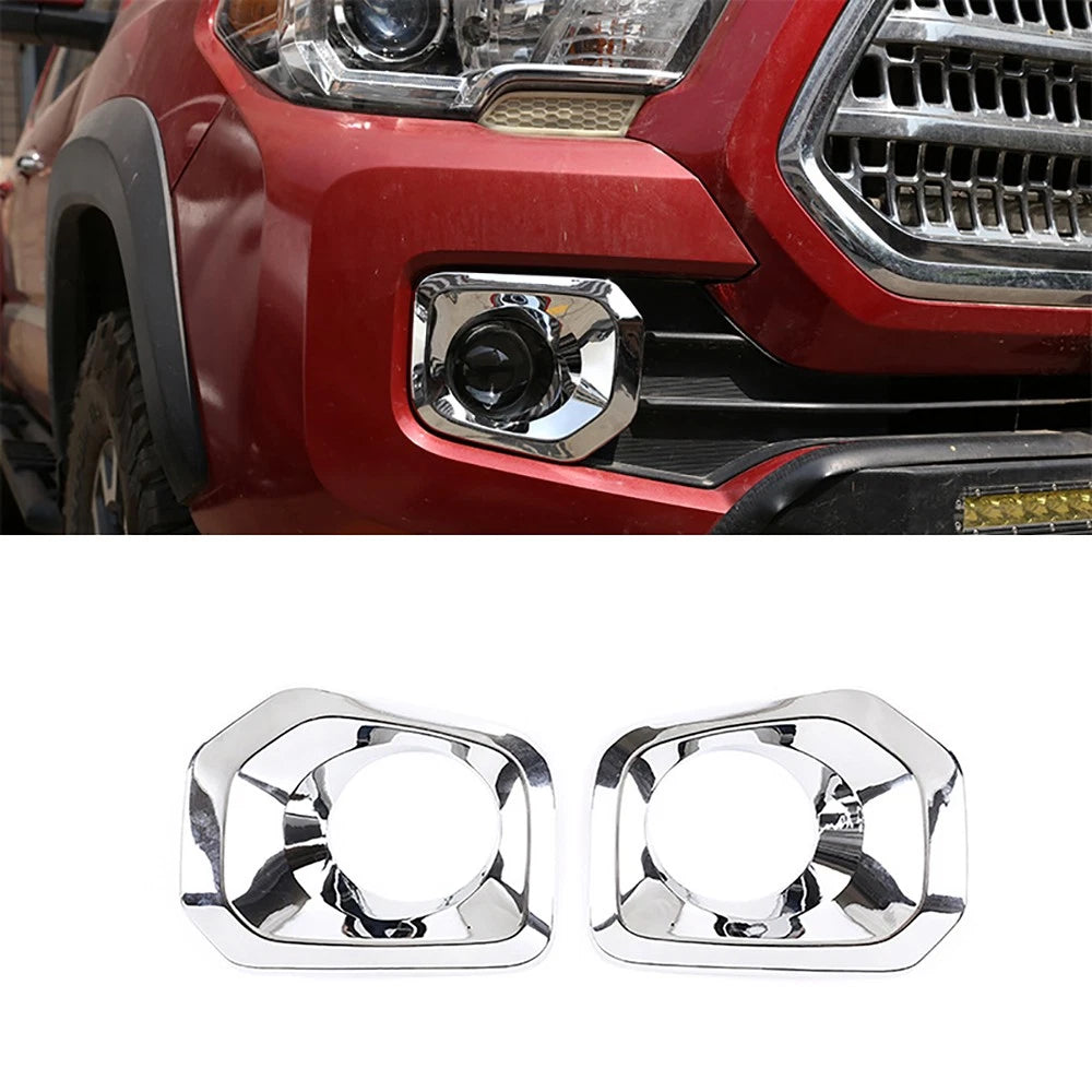 Chrome Front Bumper Grille Fog Light Covers for Toyota Tacoma (2016-2023)