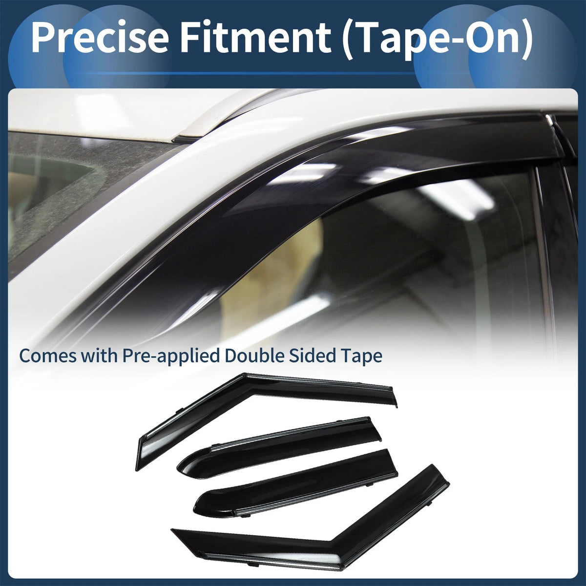 Window Deflectors for Chevrolet Trailblazer Side Vent Visors Black (2021-2021)