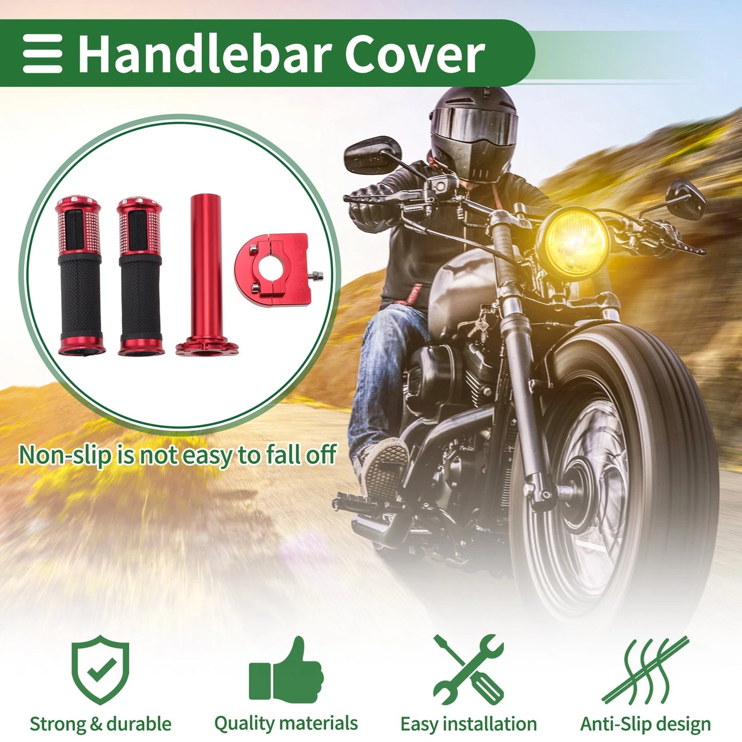 7/8" 22mm Motorcycle Hand Grips Cover Kit for Motorcycle