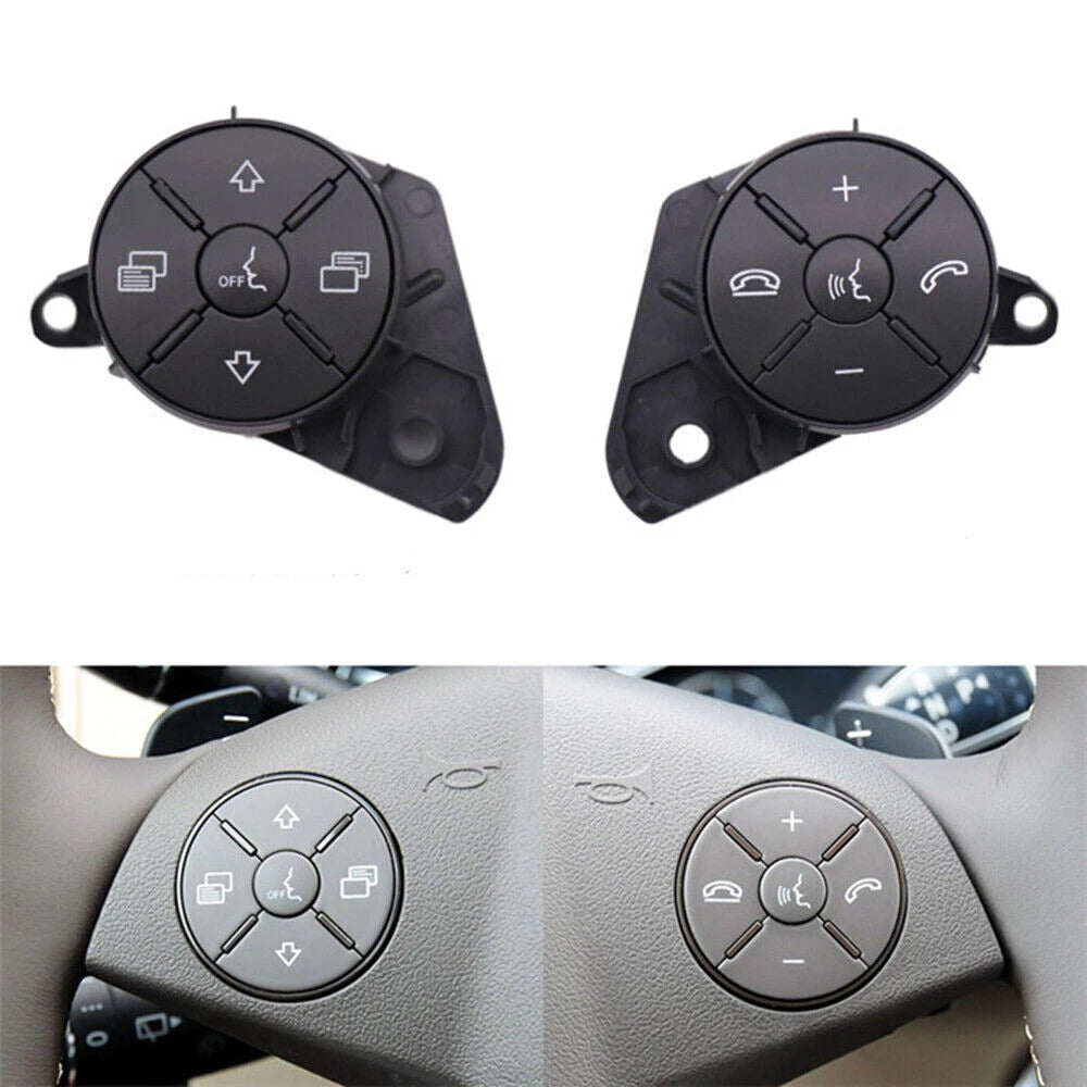 L+R Steering Wheel Button Covers for Mercedes Benz W164 ML GL W251 (2006-2012)