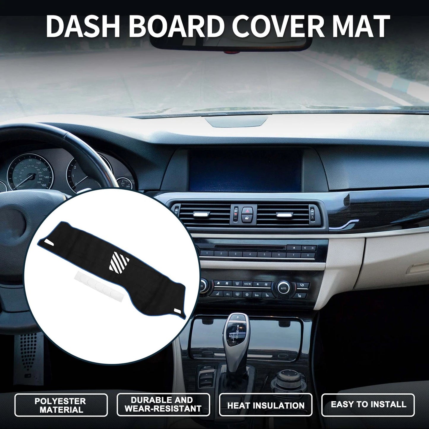 Dashboard Cover Mat for BMW 5 Series F10 F11 (2010-2017) Black Blue