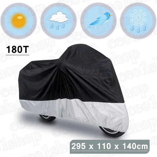 XXXL 180T Black+Silver Motorcycle Cover for Honda Goldwing 1100 1200 1500 1800