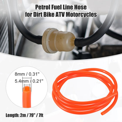 Vent Line Hose 0.31'' x 7ft Orange Red for Motorcycle Dirt Bike