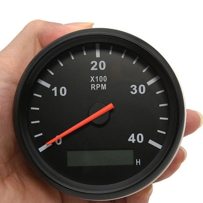 85MM Diesel Engine Tachometer Speedometer with LCD Hourmeter for Car Boat Yacht