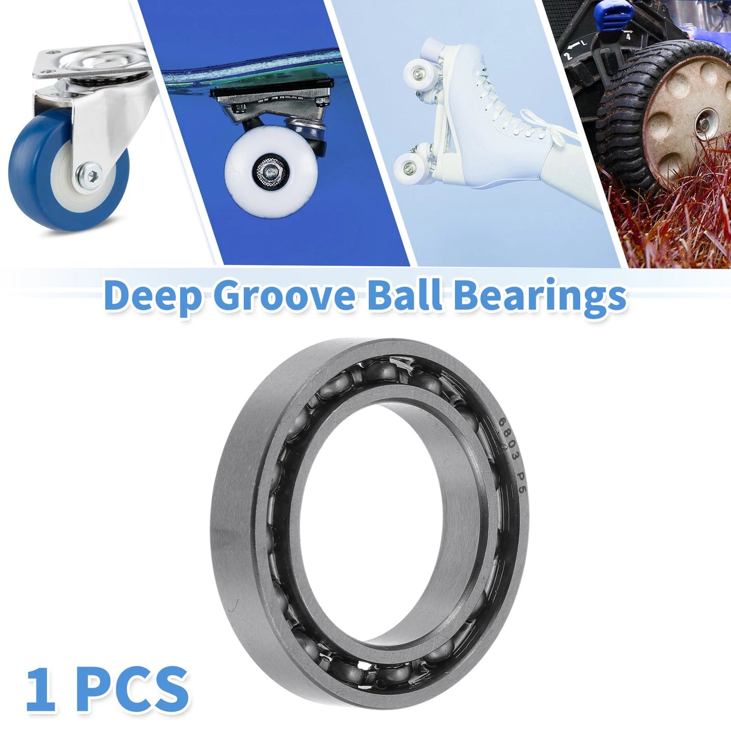 17x26x5mm Deep Groove Ball Bearings P5 for Scooter Skateboard Wheel