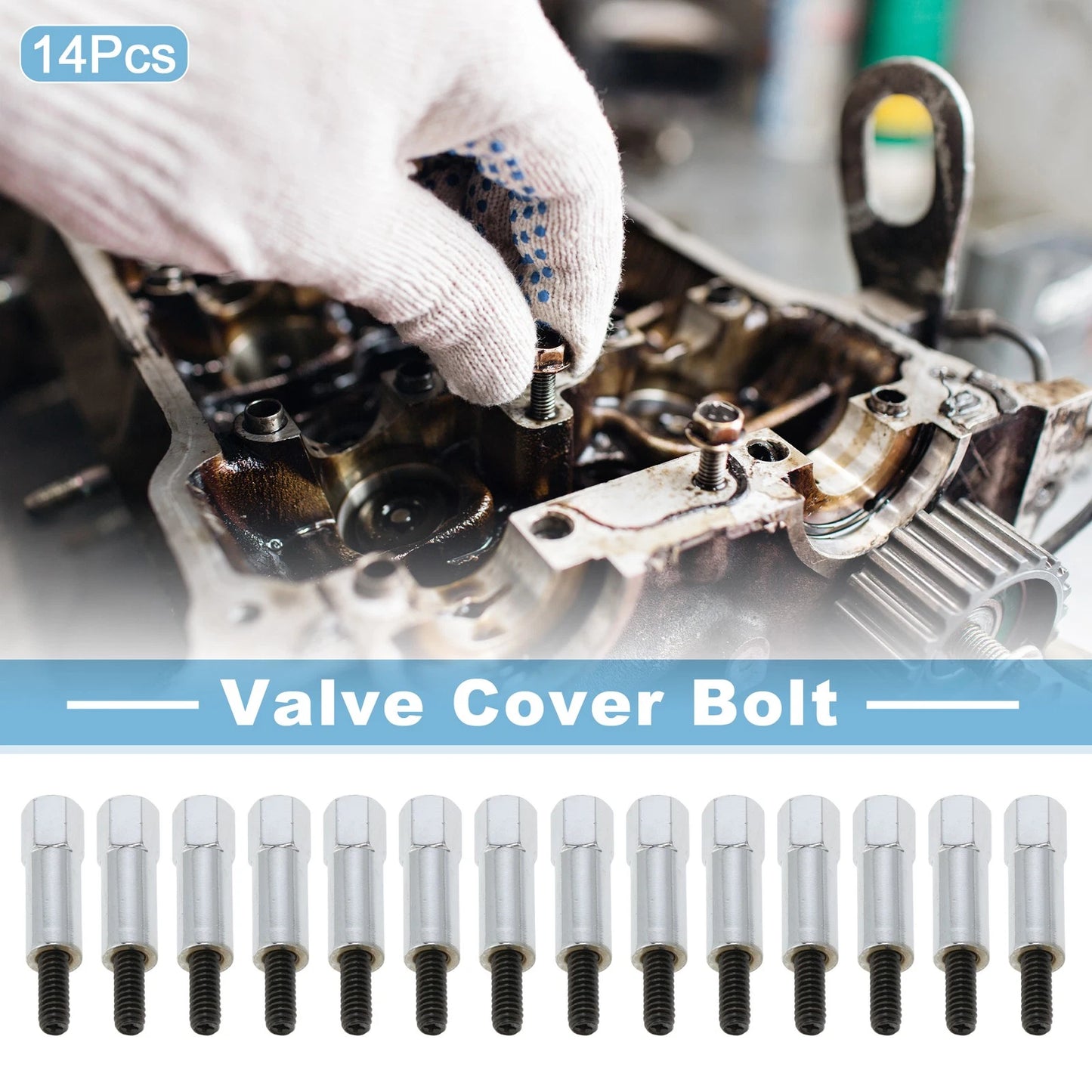 Valve Cover Bolt Hex Head for Jeep CJ5 1965-1983 (2 x 304 360 390 401 Engine)