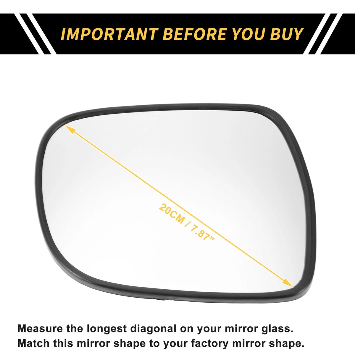 Heated Right Side Mirror Glass for Toyota Tacoma (2005-2011)