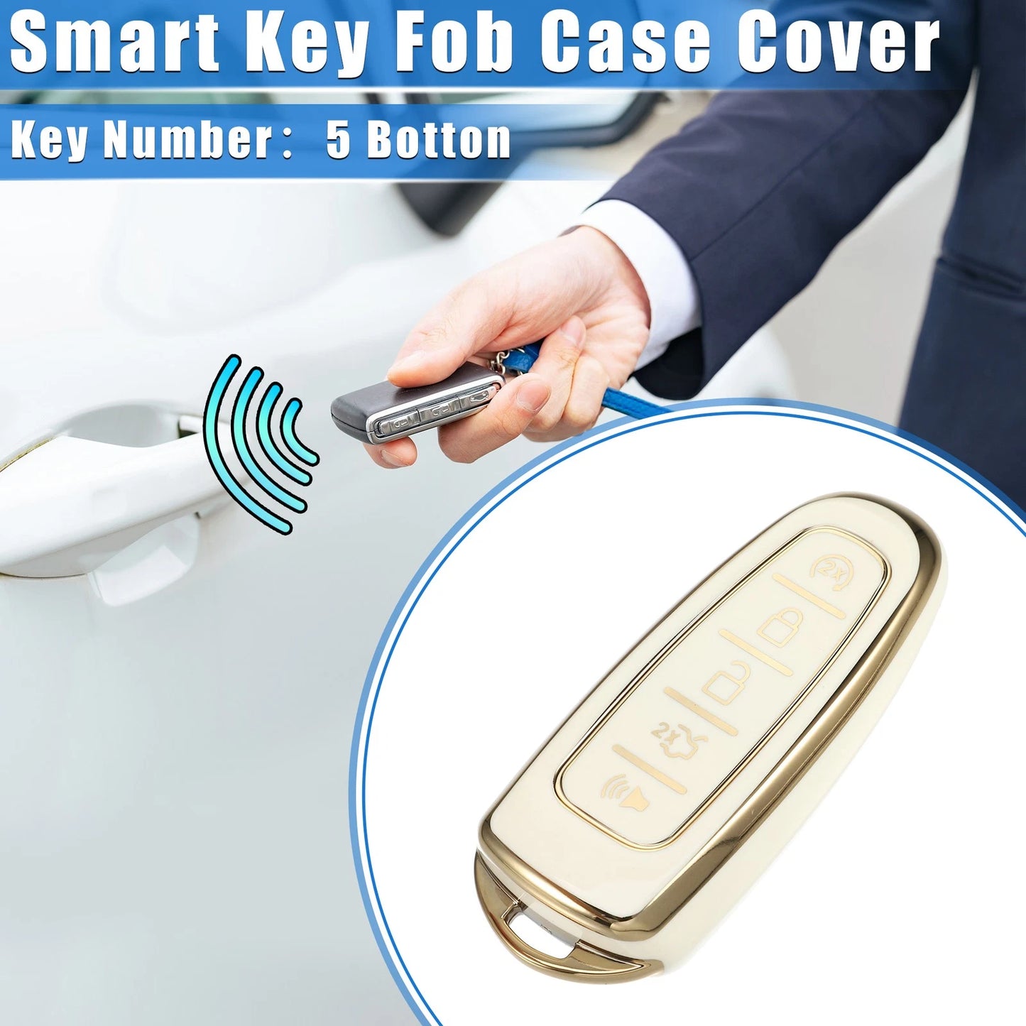 5 x Remote Keyless Key Fob Covers for Ford Escape, Lincoln (2020-2023)