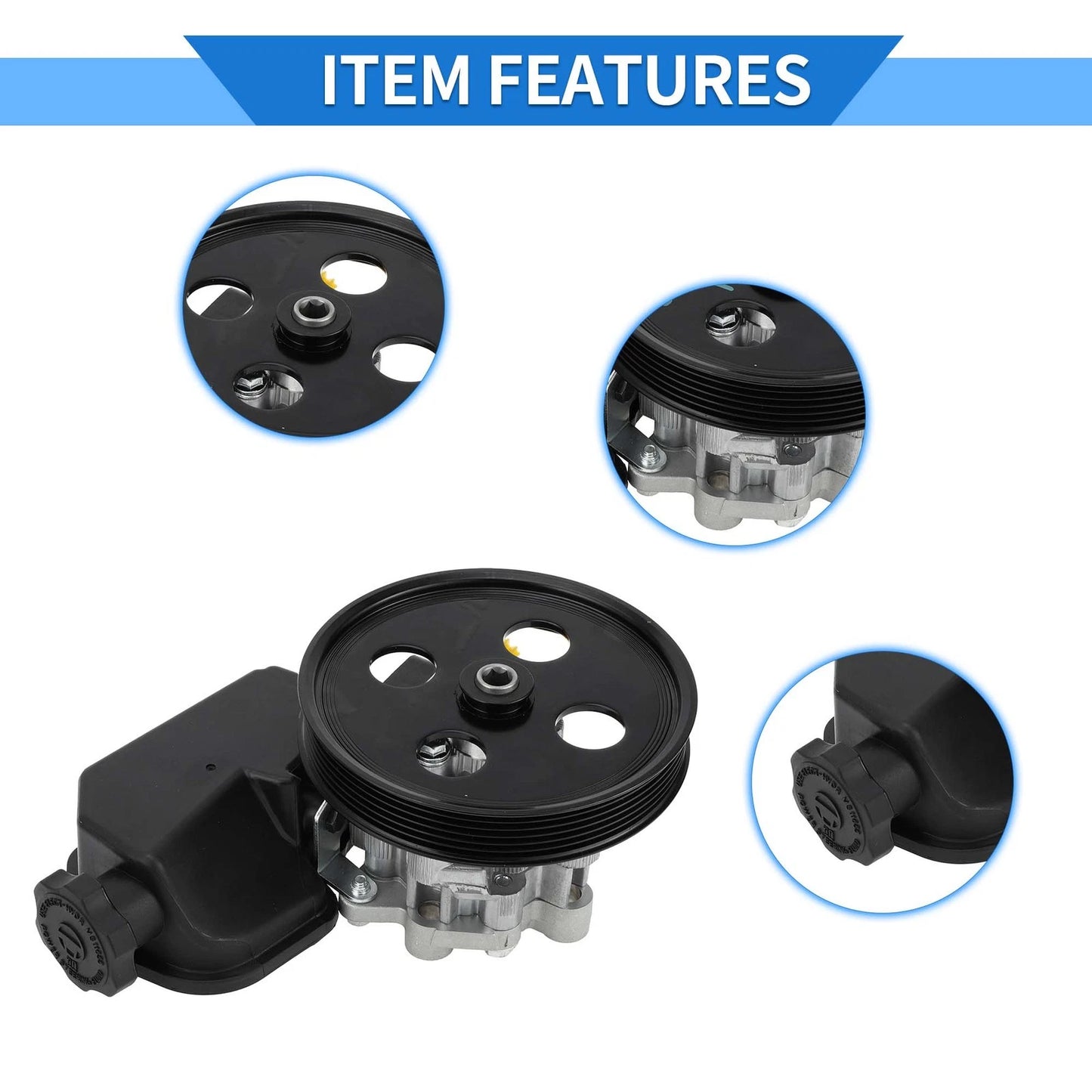 Power Steering Pump w/ Pulley & Reservoir for Jeep Commander (2006-2010)