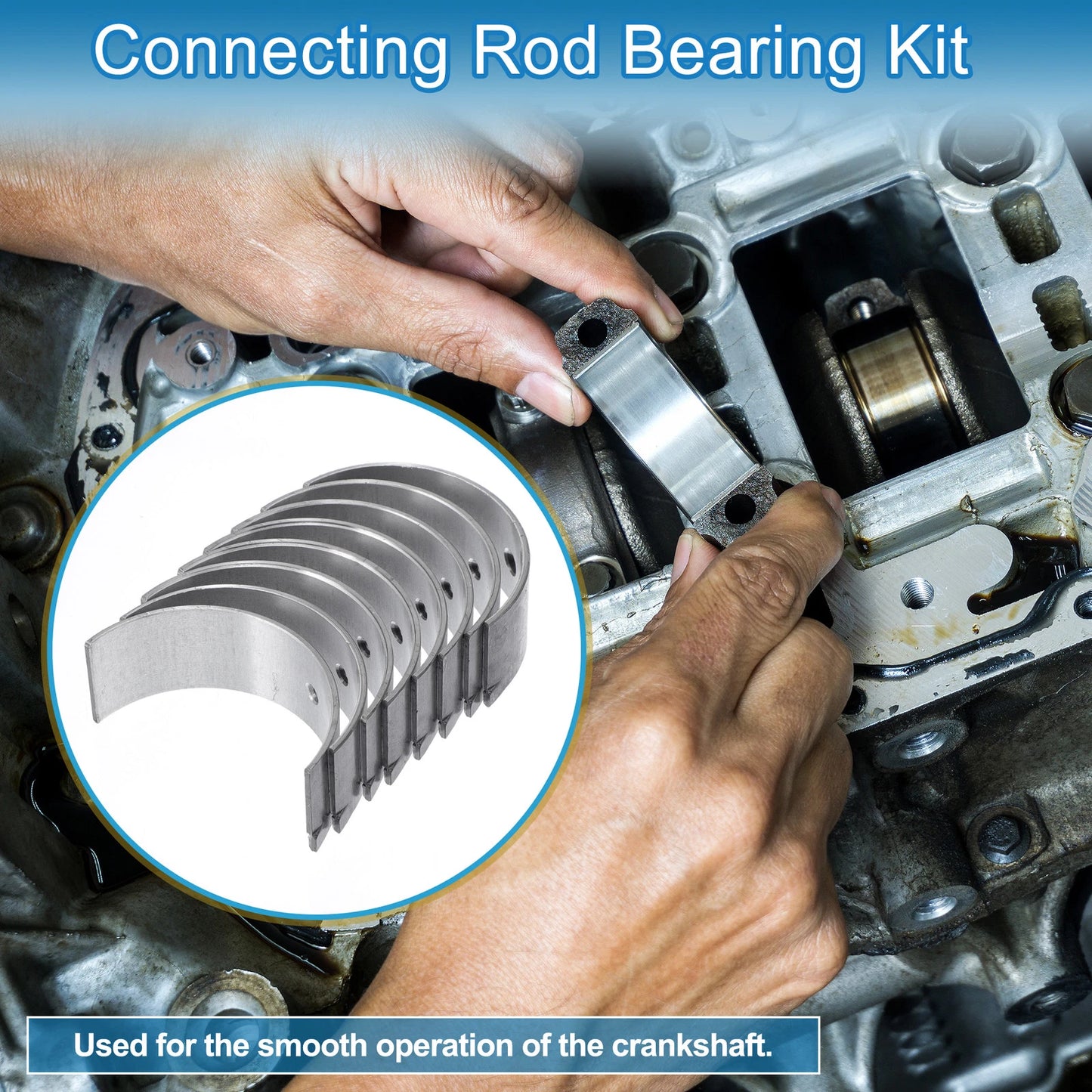 Connecting Rod Bearing Set 8Pcs for Nissan Caravan