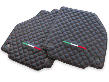 Black Leather Floor Mats for Ferrari 458 Italia IT Edition (2010-2015)