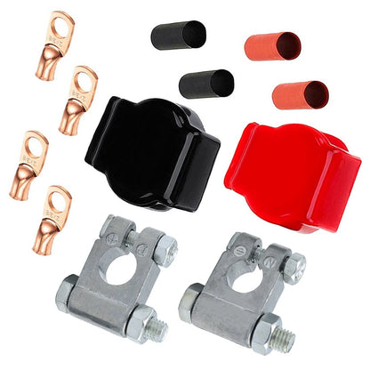Battery Terminal End Kit with Covers for Car ATV - Positive Negative