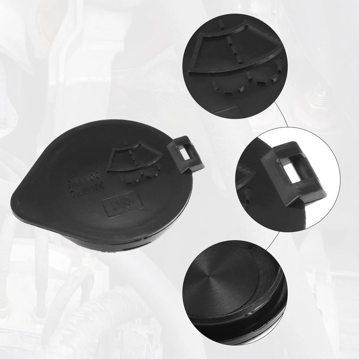 Cap Windshield Washer Fluid Reservoir Black for Toyota Venza (2009–2015)