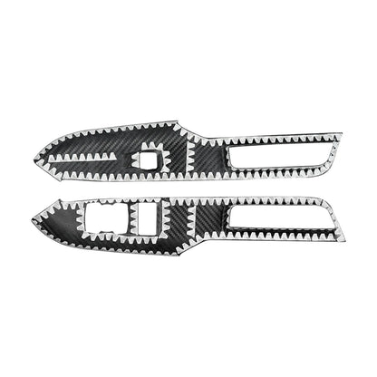 Door Window Lift Switch Panel Cover for Ford Mustang (2024 - ) Carbon Fiber