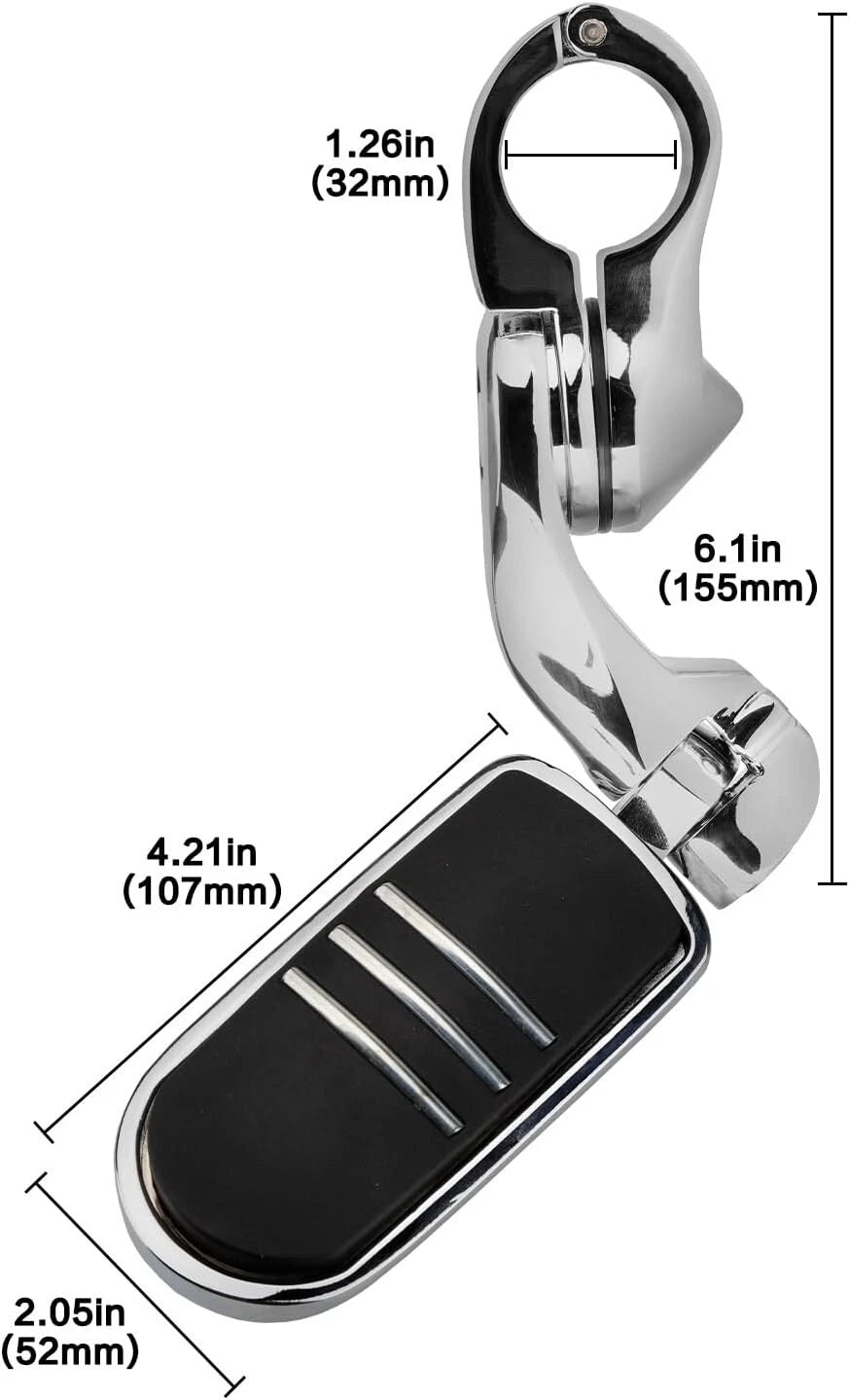 1-1/4" Chrome Highway Foot Pegs for Harley Davidson