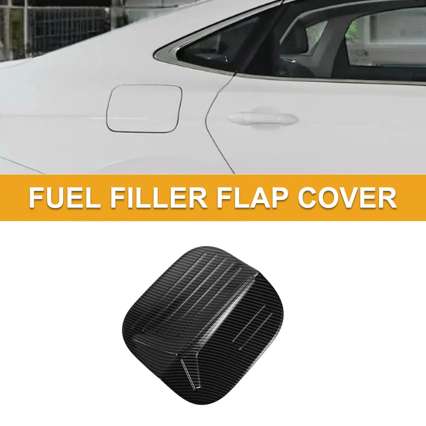 Fuel Tank Door Cap for Honda Civic 2022-2025 Carbon Fiber Black