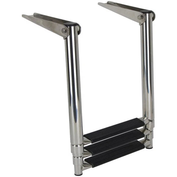 Stainless Steel Telescopic Boat Boarding Ladder 3 Step Platform Mount 900mm