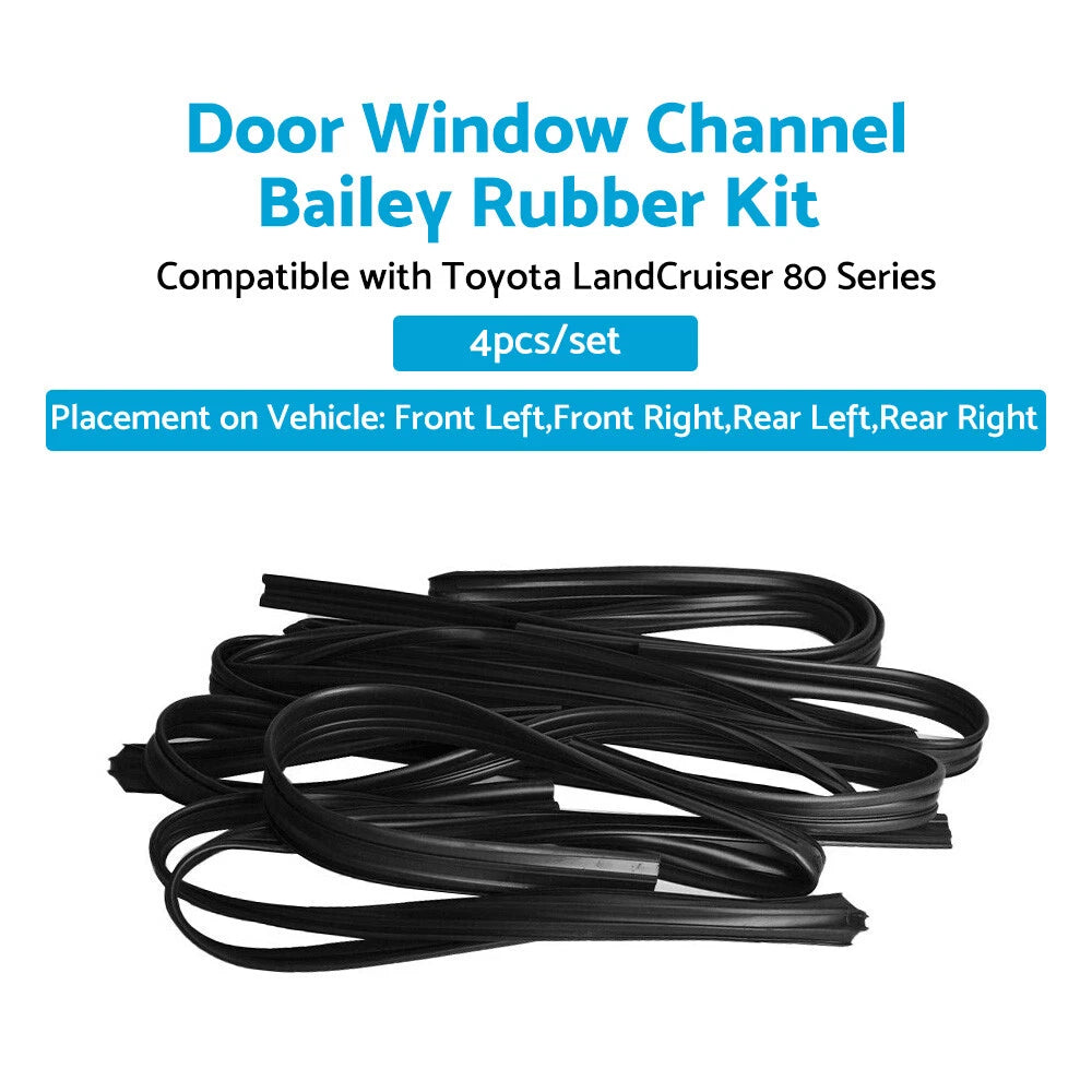 Door Window Channel Rubber Kit for Toyota LandCruiser 80 Series (1990-1997)