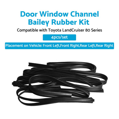 Door Window Channel Rubber Kit for Toyota LandCruiser 80 Series (1990-1997)