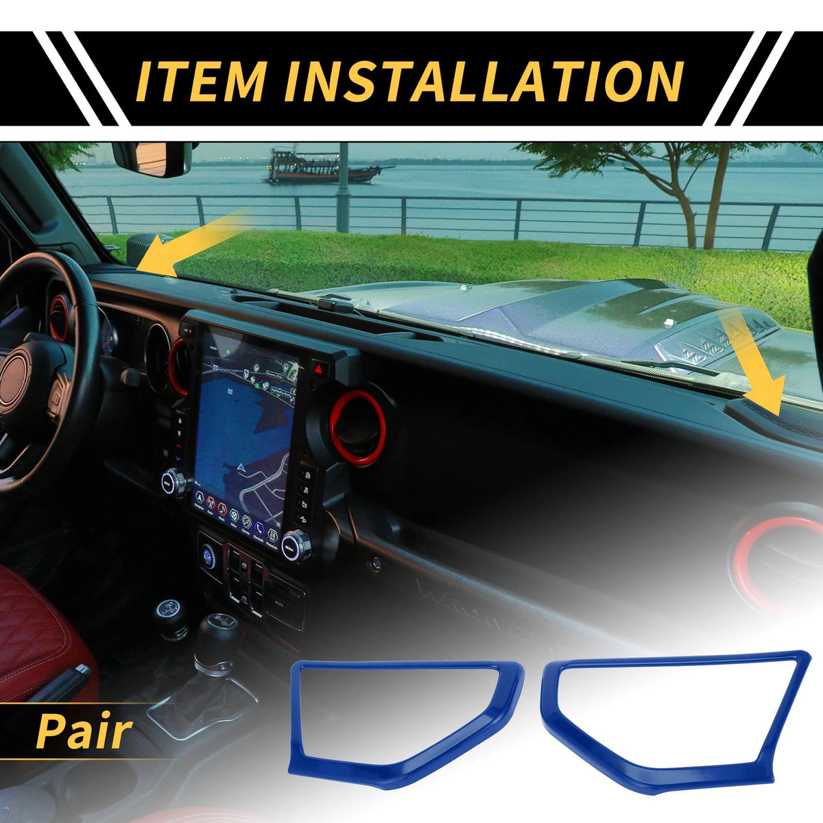 A Pillar Speaker Cover Trim for Jeep Wrangler JL JLU (2018-2024) - ABS Blue
