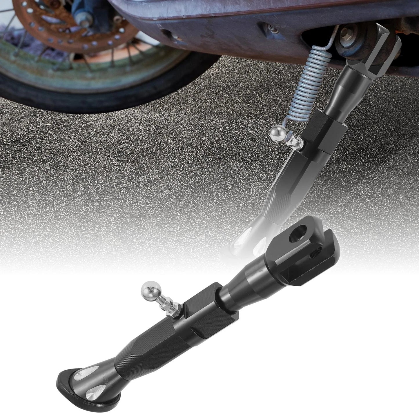 Kickstand Side Support Stand CNC Aluminum Alloy Black for Motorcycle