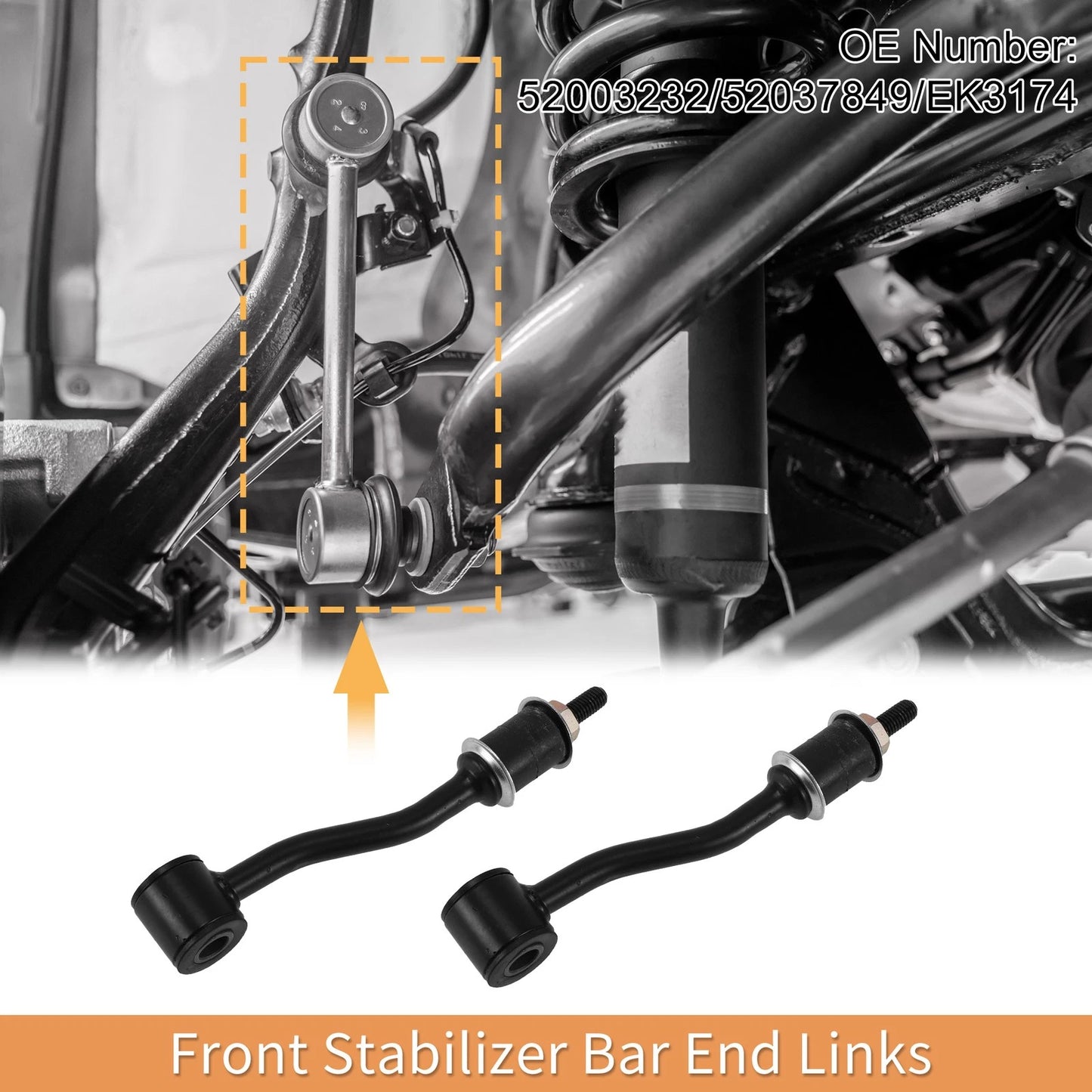 Front Stabiliser Sway Bar Link Set with Bushing for Jeep Cherokee