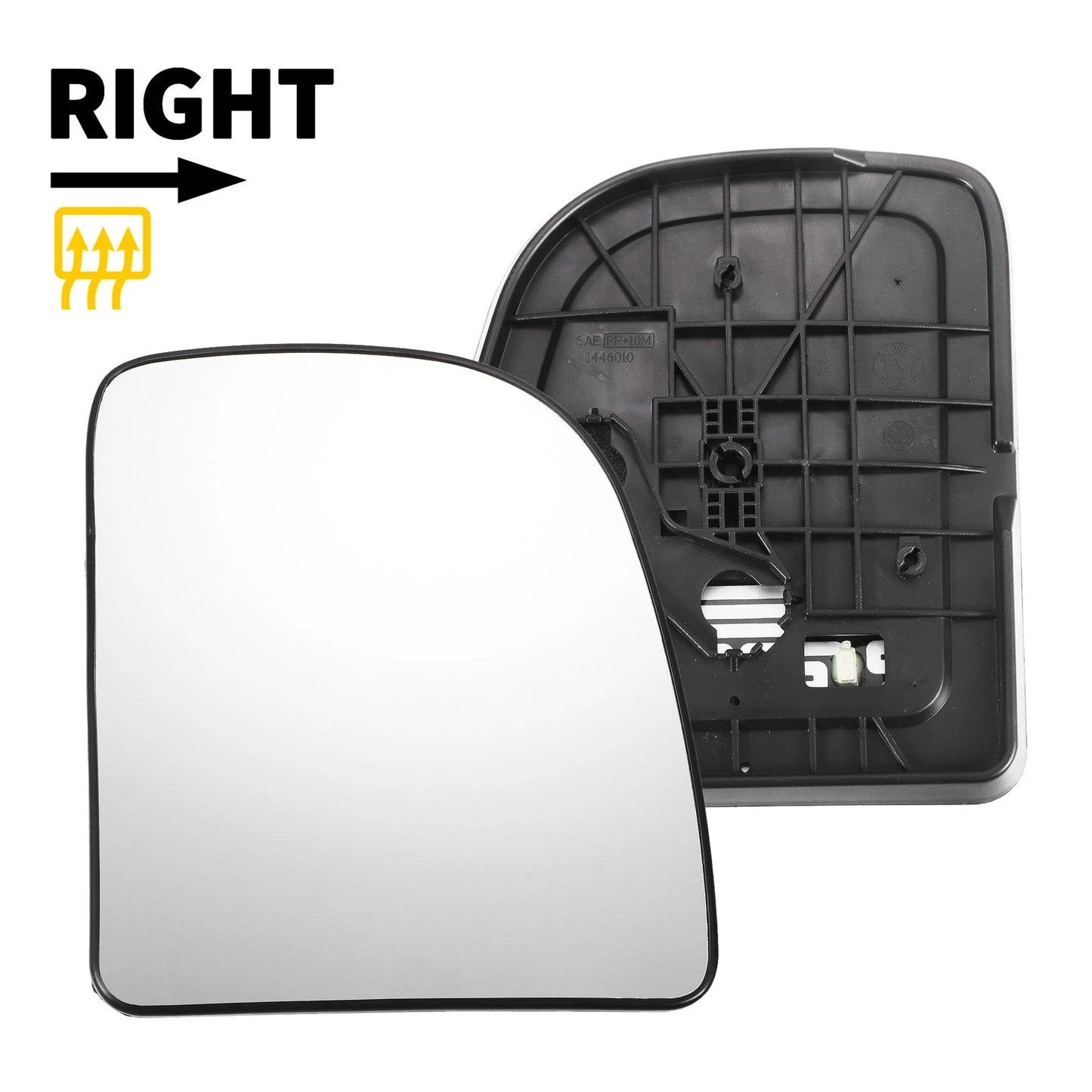 Right Side Heated White Mirror Glass for Ford E150 E250 E350 E450 (2008-2023)