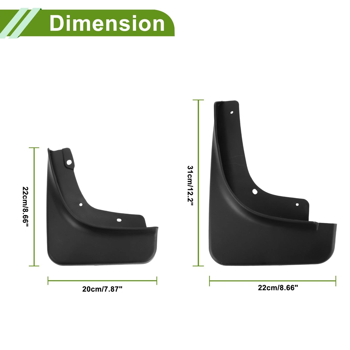 Mud Flaps Splash Guards Set for Jeep Compass 2.4T (2017-2020)