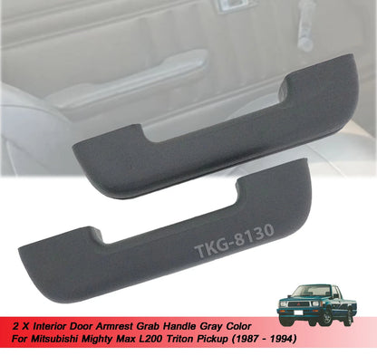 Door Armrest Handle 1 Pair Gray for Mitsubishi L200 Triton (1987-1994)