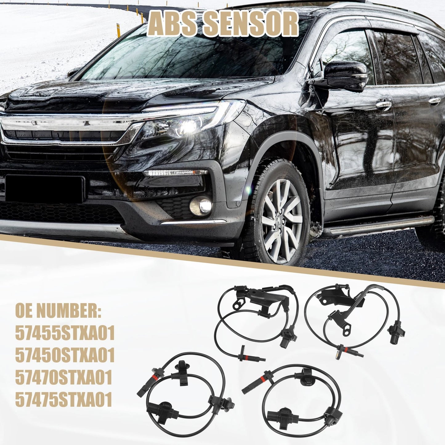 4 x ABS Wheel Speed Sensors for Acura MDX (2007-2013)