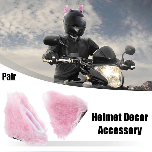1 Pair Plush Cat Ears Shape Helmet Decoration for Bicycle Motorcycle
