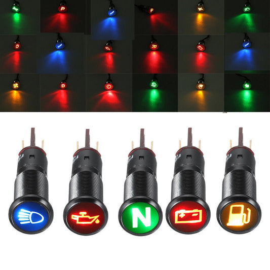 12V 16mm LED Dash Panel Indicator Light for Car Boat